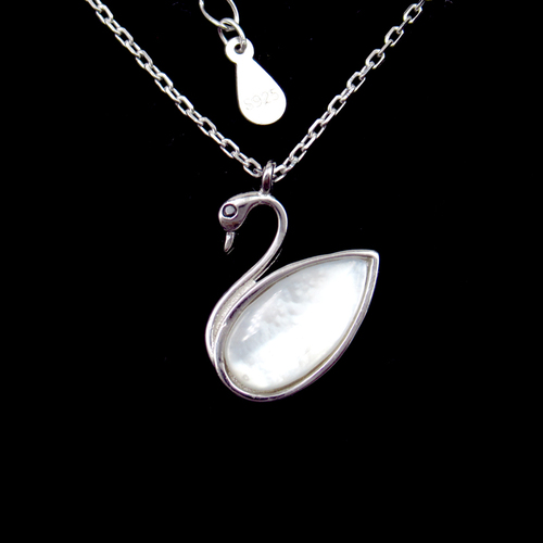 Swan Silver Zircon Necklace