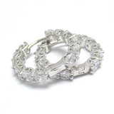 Silver Zircon Huggies