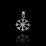 纯银雪花素银吊坠
