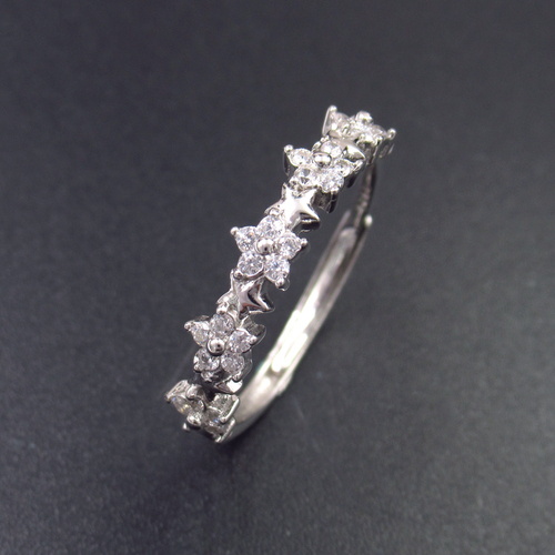 Star Silver Zircon Ring