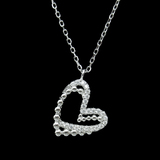 Silver Heart Shaped Zircon Necklace