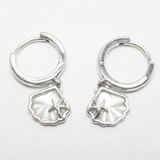 Silver Shell Shaped Zircon Huggies
