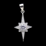 Silver Star Shaped Zircon Pendant