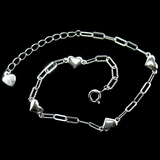 Silver Heart Shaped Plain Bracelet