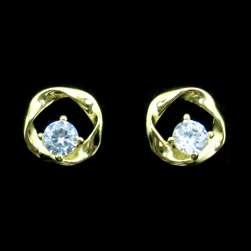 Silver Zircon Ear Stubs