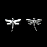 Silver Dragonfly Shaped Plain Ear Stubs