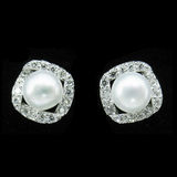 Silver Pearl Ear Stubs