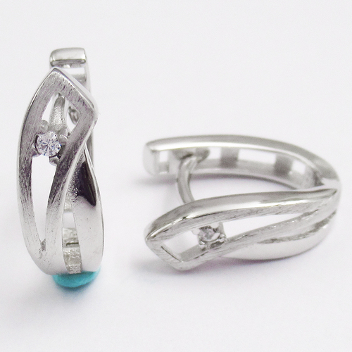 Silver Zircon Huggies
