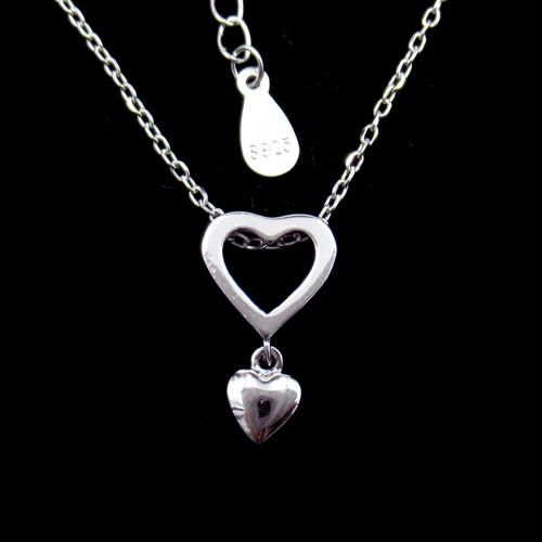 Silver Heart Plain Necklace
