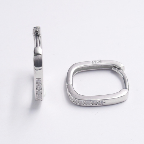 Silver Zircon Huggies