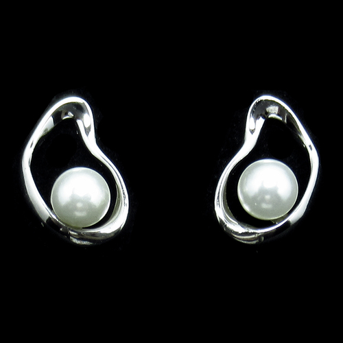 Silver Pearl Ear Stubs