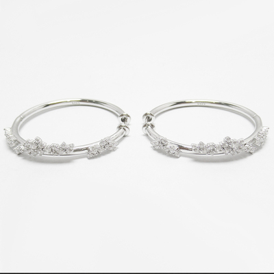 Silver Zircon Huggies