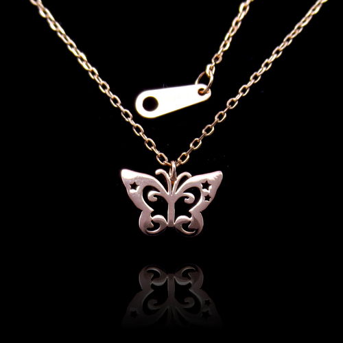 Silver Butterfly Plain Necklace