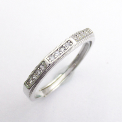 Silver Zircon Couple Ring
