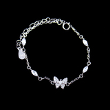 Butterfly Silver Zircon Bracelet