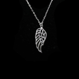 Silver Leaf Shaped Plain Necklace