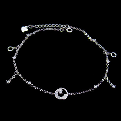 Silver Zircon Anklet