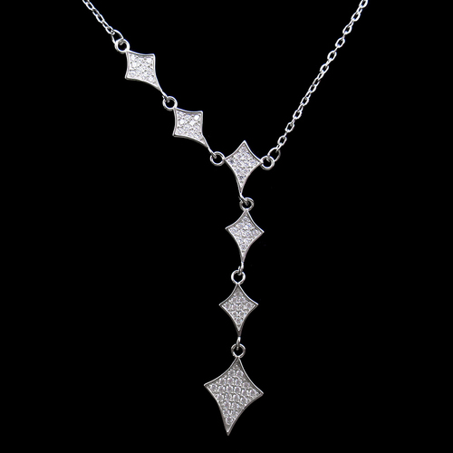 Silver Star Shaped Zircon Necklace