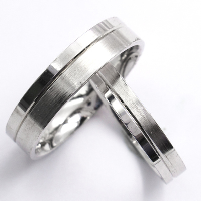 Silver Plain Couple Ring