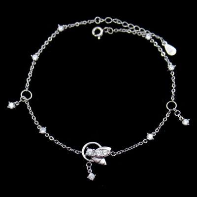 Silver Zircon Anklet