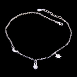 Silver Zircon Anklet