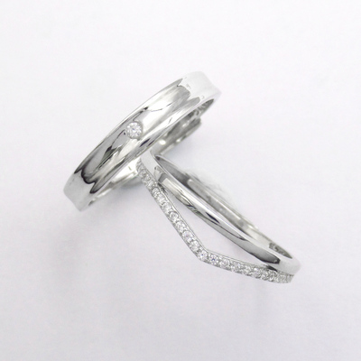 Silver Zircon Couple Ring