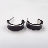Silver Enamel Earrings