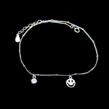 Silver Zircon Anklet