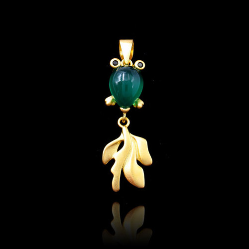 Silver Koi Natural Chalcedony Pendant