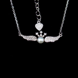 Silver Wings Pearl Necklace