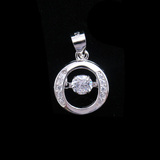 Silver Circle Zircon Pendant