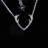 Silver Antlers Shaped Plain Necklace
