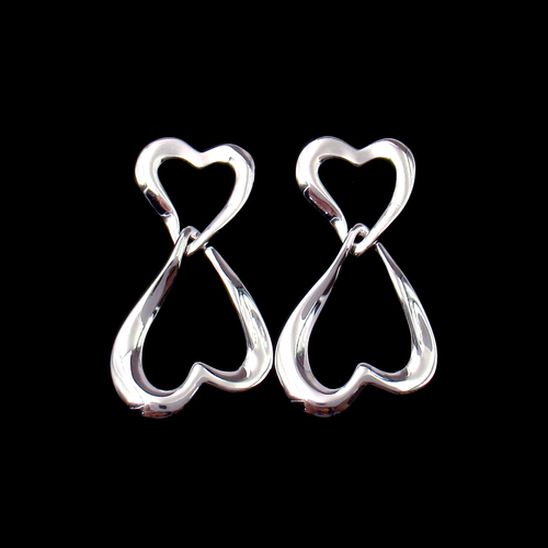 Silver Heart Shaped Plain Earrings