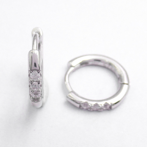 Silver Zircon Huggies