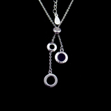 Silver Round Enamel Necklace