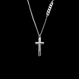 Silver Cross Shaped Plain Necklace