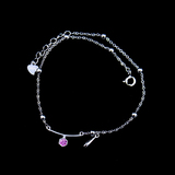 Silver Zircon Anklet