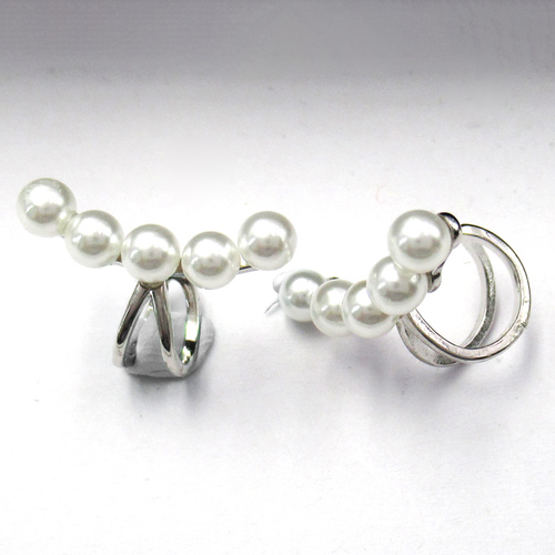 Silver Pearl Huggies