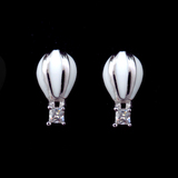 Silver Enamel Earrings