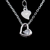 Silver Heart Shaped Zircon Necklace