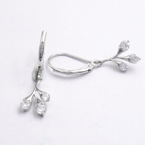Silver Zircon Huggies