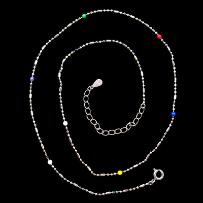 Silver Enamel Necklace