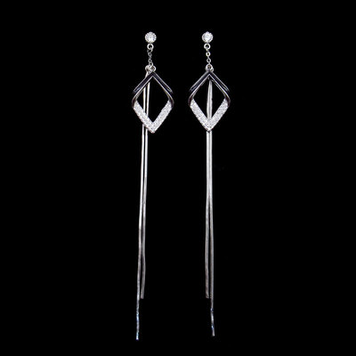 Silver Enamel Earrings
