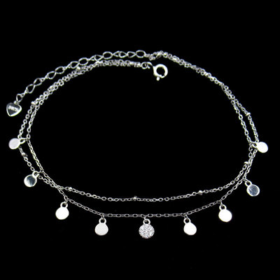 Silver Zircon Anklet