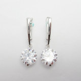 Silver Zircon Huggies