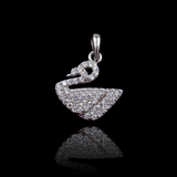 Silver Swan Zircon Pendant