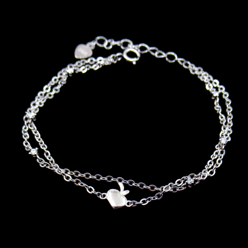 Silver Heart Shaped Zircon Bracelet