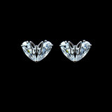 Silver Butterfly Shaped Zircon Ear Stubs
