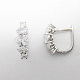 Silver Zircon Huggies