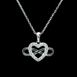 Silver Heart Shaped Zircon Necklace